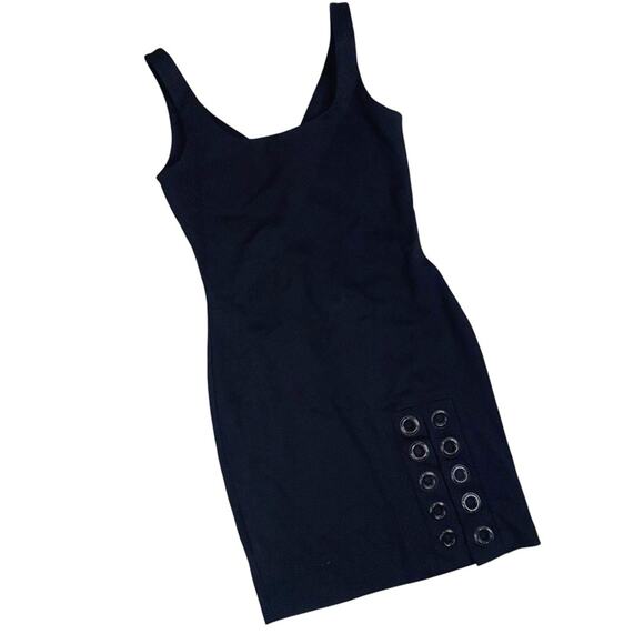 Amanda Uprichard Black Sleeveless Mini Dress with Grommet Detail Size Small - Picture 1 of 5
